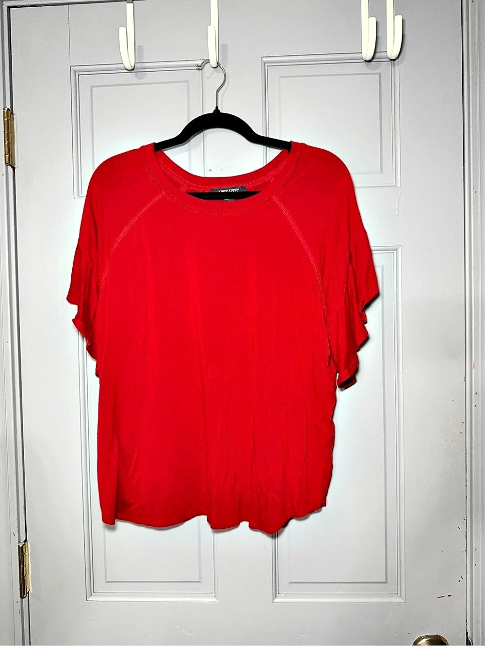 Karen Kane Red Ruffle Sleeve Top Size XLP